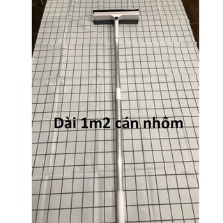 [THANH LÝ hàng lỗi] Cây lau kính cán dài 1m2 cán Nhôm - xoay 180 độ - 2 kiểu đầu lau - TL10