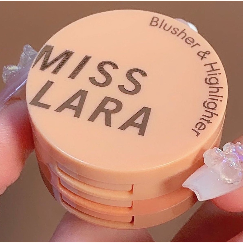 🍑  Phấn Mắt + Má Hồng + Bắt Sáng 3 Tầng MISS LARA Blusher & Highlighter 🍑