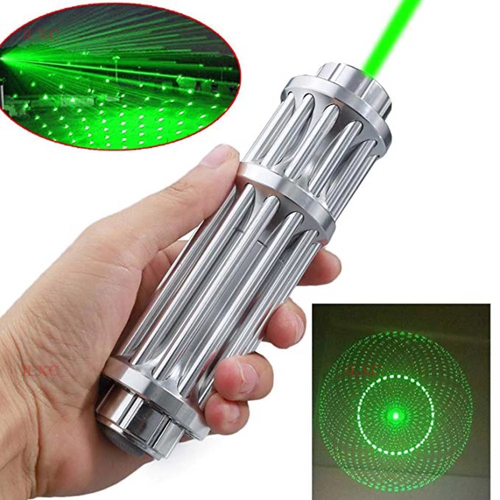 Con trỏ laser xanh công suất cao Bạc 532nm 10000m Bút con trỏ laser Lazer Beam Light Focus Có thể điều chỉnh Đốt cháy phù hợp với bút laser