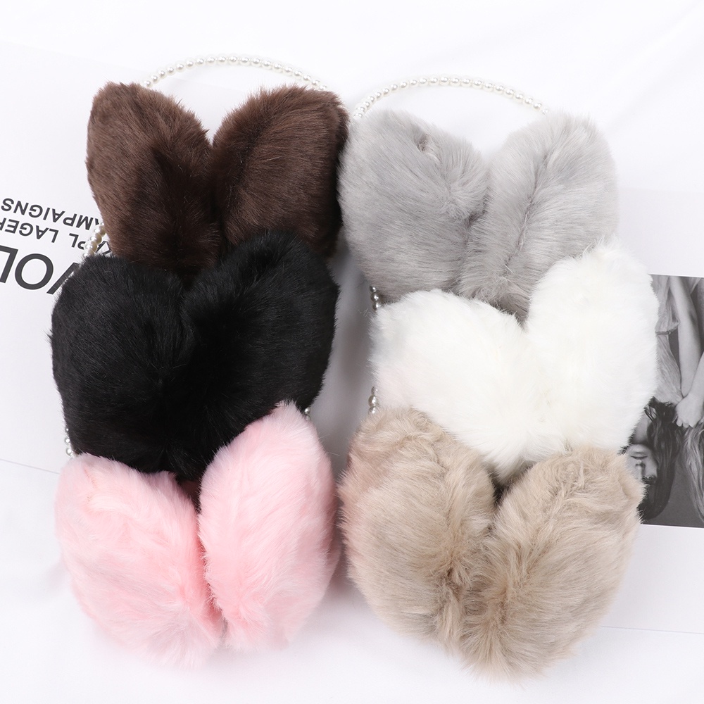 Bông chụp tai giữ ấm dày dặn đính ngọc trai nhân tạo tùy chọn màu sắc thời trang mùa đông cho nữ