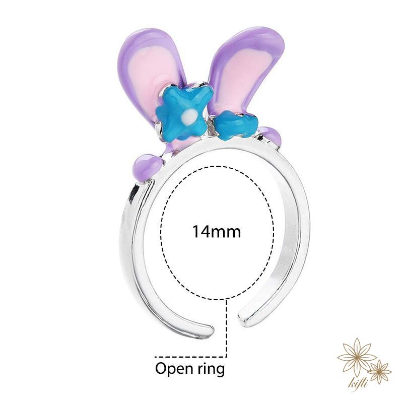 Nhẫn hở hình tai thỏ hoạt hình phong cách Hàn Quốc dễ thương cho nữ