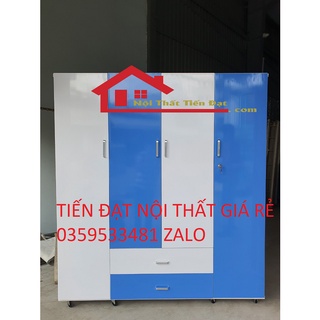 [Rẻ Nhất] Tủ nhựa Đài Loan 4 cánh phối màu xinh 1M8x1M6 Freeship HCM