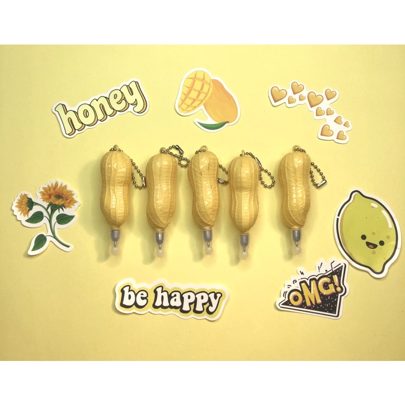 A16 Bút bi móc khoá hình đậu phộng , bút hình lạc ngộ nghĩnh