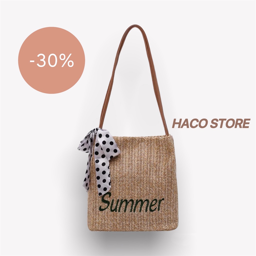 Túi Cói SUMMER Đi Du Lịch Loại 1 Túi To,Túi Xách Nữ Phong Cách Hàn Quốc Đi TRơi, Đi Biển,Đi Chợ
