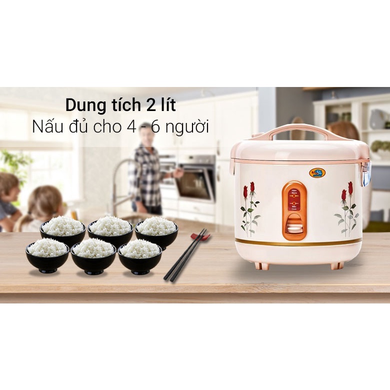 [Mã ELHADEV giảm 4% đơn 300K] Nồi cơm điện Happycook 2 lít HC-200 - Hàng Chính Hãng Bảo Hành 12 Tháng