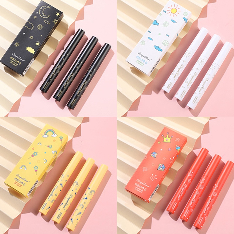 [Hàng mới về] Bộ 3 son môi màu lì hỗ trợ dưỡng ẩm không thấm nước dễ mang theo Ranee