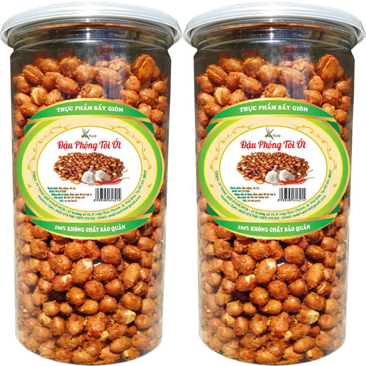 1KG ĐẬU PHỘNG TỎI ỚT LOẠI NGON HIỆU SK FOOD HŨ PET