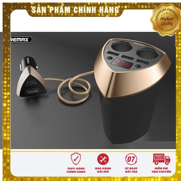 Bộ tẩu sạc đa năng trên ô tô 3 cổng USB Remax CR-3XP - Hàng Chính Hãng 💖 HÀNG CHÍNH HÃNG 💖