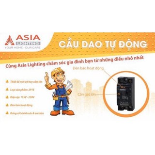 Cầu dao tự động  aptomat 2P1E  ASIA