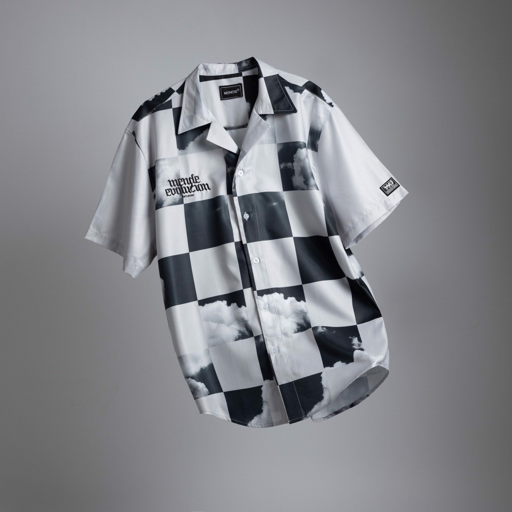 MENDE - Square Sky Shirt Xám - áo sơ mi nam tay ngắn MENDE | BigBuy360 - bigbuy360.vn