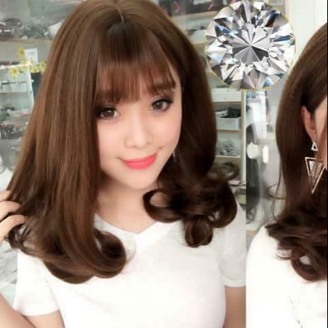 Tóc Giả Cả Đầu Lửng Xoăn