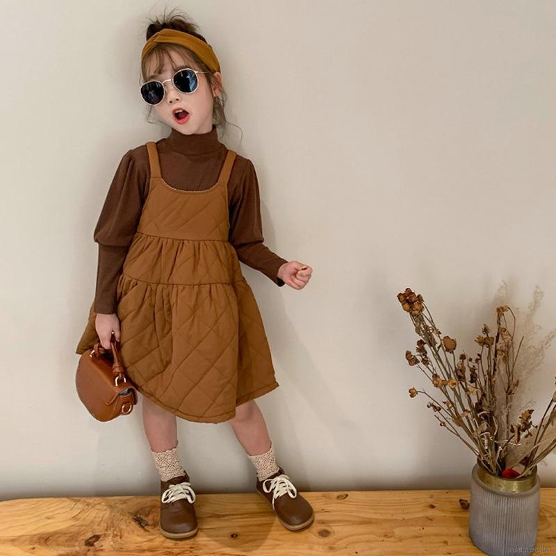 Set Áo Sơ Mi Dài Tay + Chân Váy Xinh Xắn Cho Bé Gái