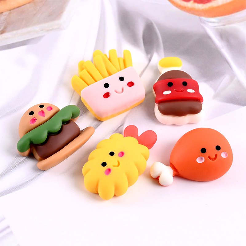 Charm (C246) slime/ Dụng Cụ Trang trí [Ko Keo &amp; Nút] Hình Món Ăn Fast Food