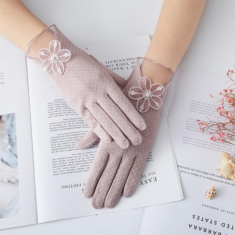 IVORY Găng Tay Lái Xe Cotton Lụa Lạnh Chống Tia UV Chống Trượt