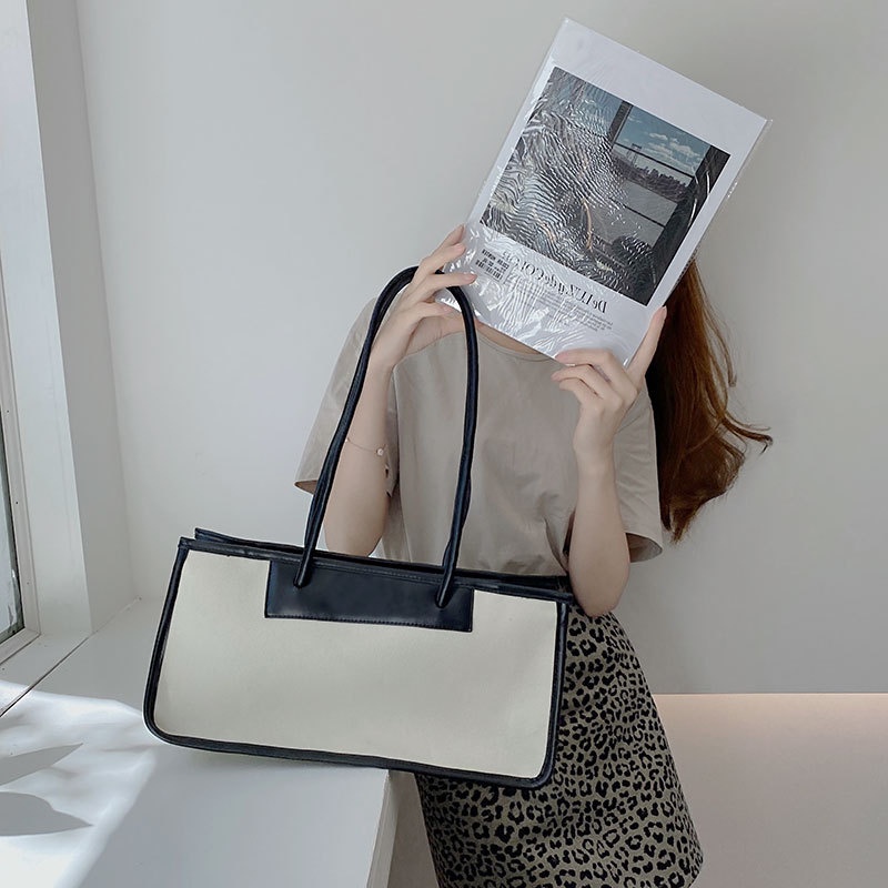 IELGY Túi xách tote canvas sức chứa lớn thiết kế thời trang