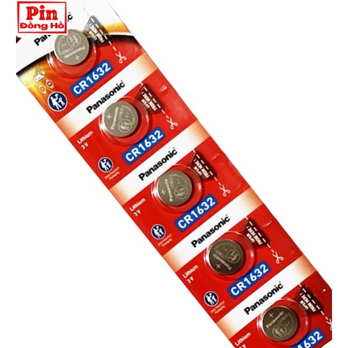Pin 1632 Panasonic CR1632 1 vỉ 5 viên. Dùng cho cmos, thiết bị điện tử, pin đồng hồ,....