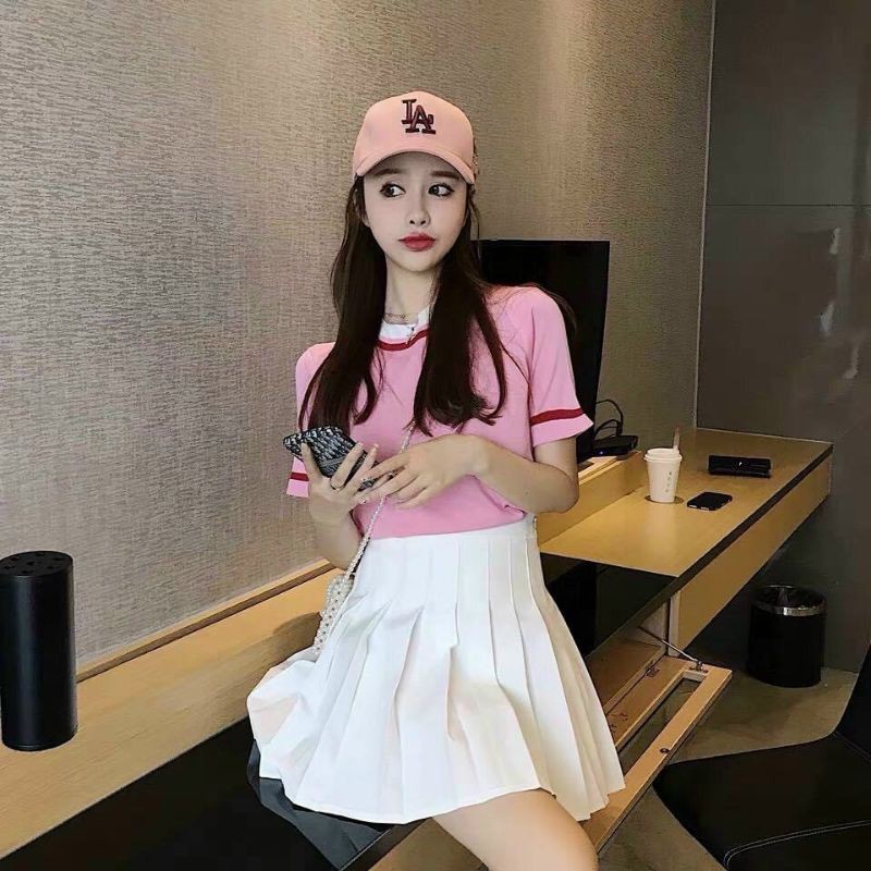 CHÂN VÁY TENNIS ĐEN TRẮNG DẬP LY XINH ĐẸP CÓ QUẦN BẢO HỘ