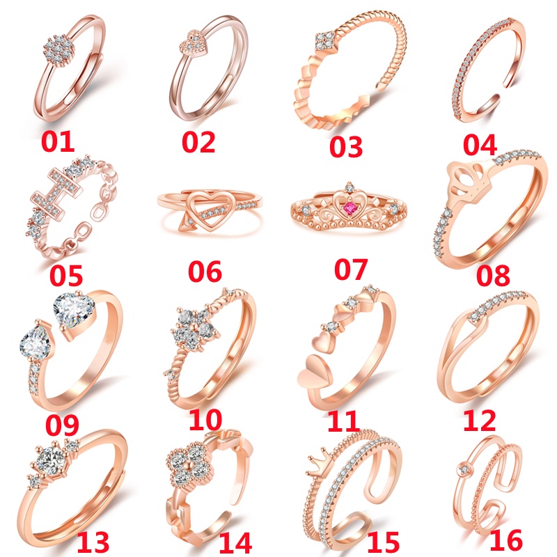 Nhẫn Hở Mạ Bạc 925 Hình Vương Miện Đính Đá Zircon