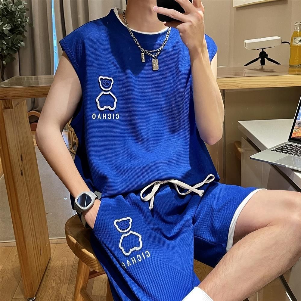 Bộ Áo Ba Lỗ + Quần Short Thể Thao Dáng Rộng Thời Trang Mùa Hè Cho Nam