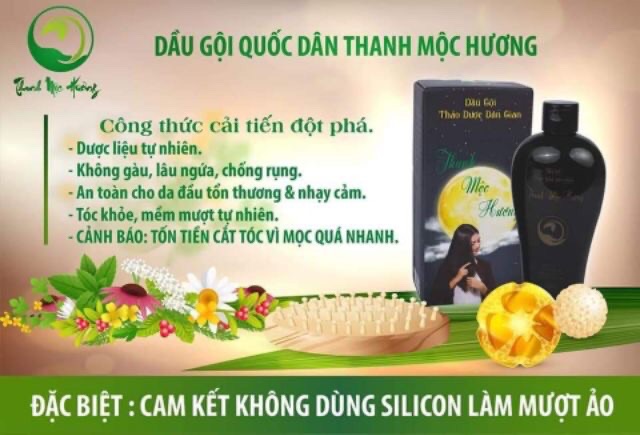 Dầu Gội Thảo Dược Trị Rụng Tóc, Nấm Da Đầu Thanh_Mộc_Hương, Cam Kết Hàng Công Ty