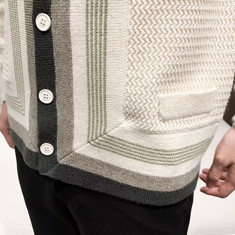 Áo Sơ Mi Dệt Kim Kẻ Sọc Dáng Ôm Phong Cách Hàn Quốc Thời Trang Cho Nam Simple Fashion áo nam đẹp áo sơ mi nam dài tay bigsize Hàn Quốc áo kiểu nam from rộng