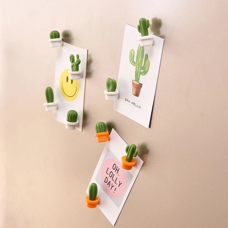 Set 6 Miếng Dán Hình Cây Xương Rồng 3D Dễ Thương Dùng Để Nhắc Nhở Các Món Ăn Trong Nhà Bếp Tiện Dụng