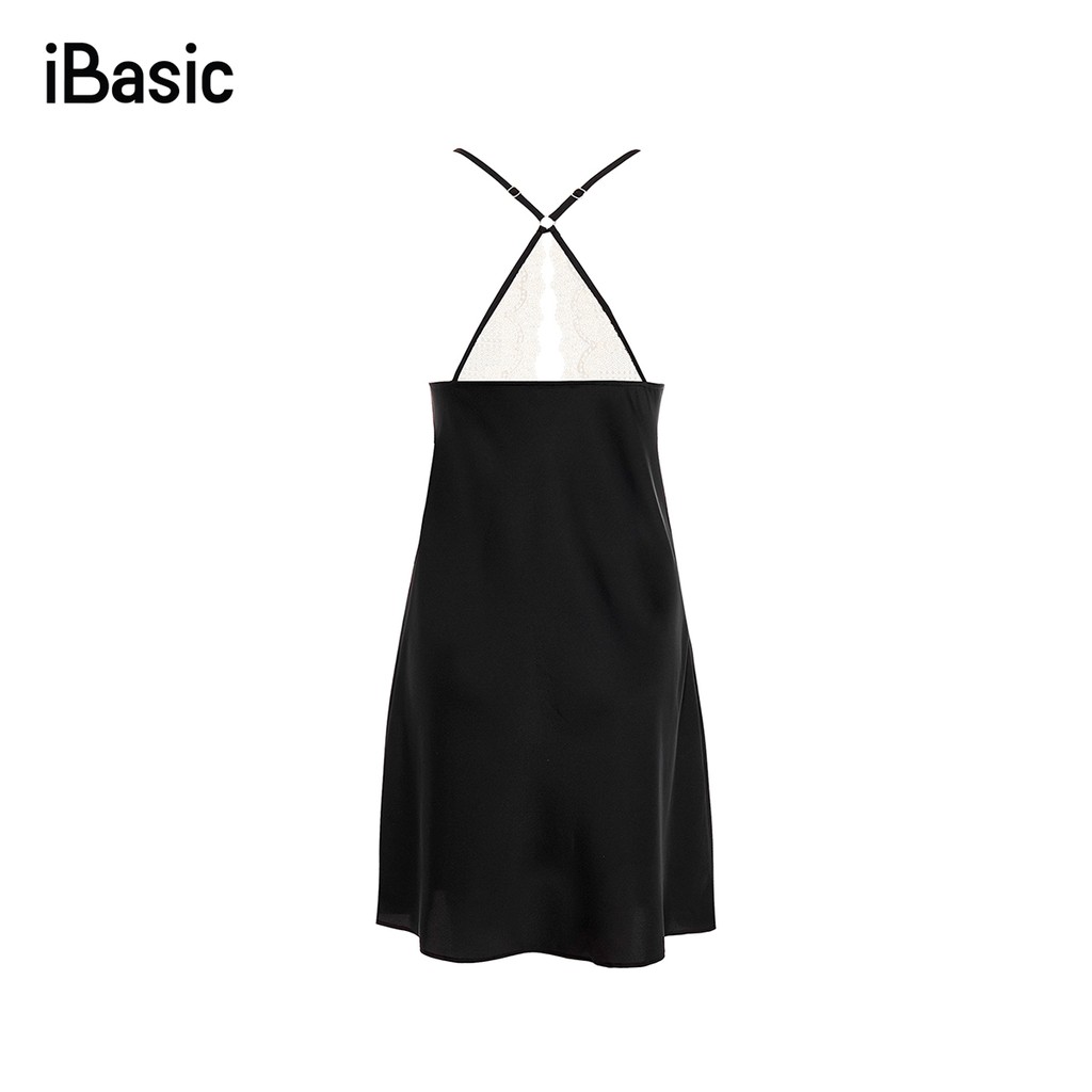 Đầm ngủ lụa satin phối ren mềm mại iBasic SW038