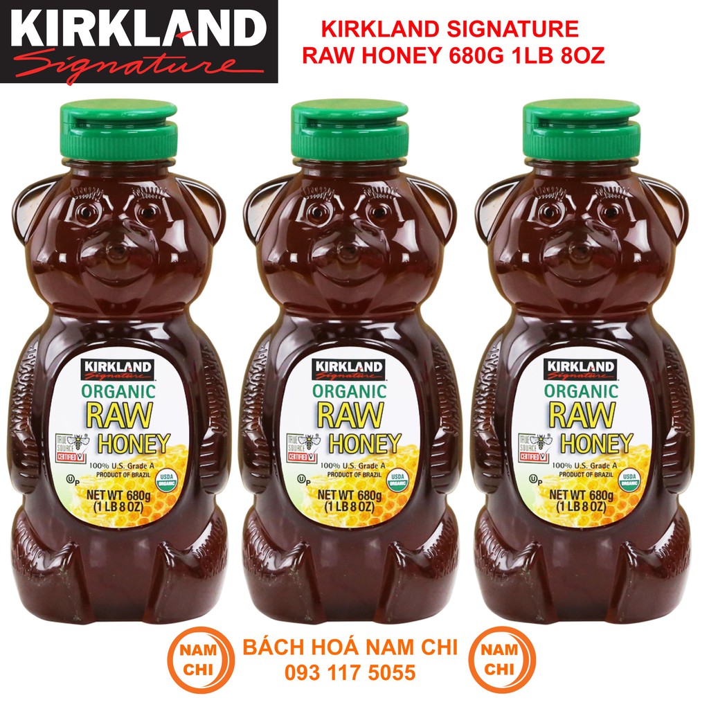 [DATE 01.2022] Mật Ong Gấu Hữu Cơ Kirkland Signature Organic Raw Honey 680g Hàng Chuẩn Mỹ