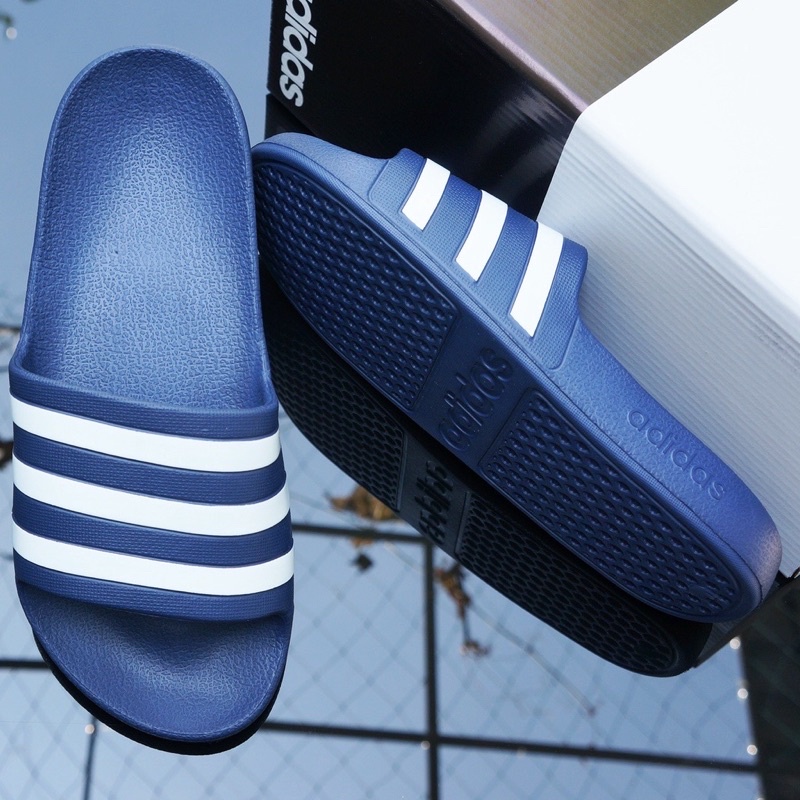 Dép Đúc Nguyên Khối Siêu Nhẹ Unisex Adida's Chính Hãng Quai Ngang 3 Sọc Thể Thao Chống Nước Full Hộp Box