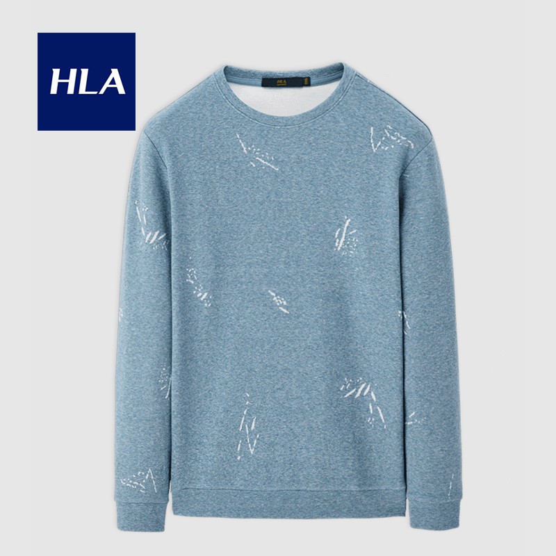 Áo Thun Nam Dài Tay HLA Floral Yarn Jacquard Long Sleeve T-shirt | BigBuy360 - bigbuy360.vn