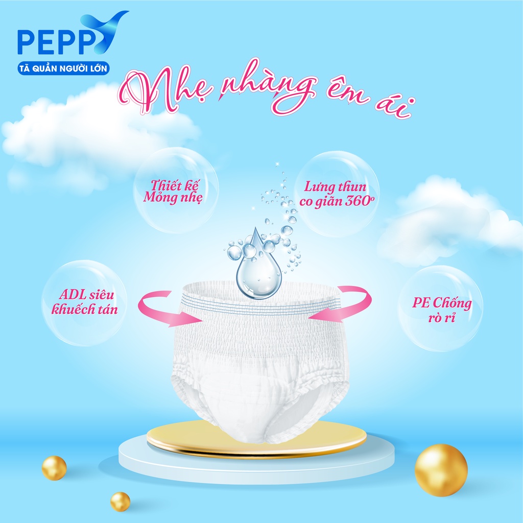 Tã quần người lớn Peppy size M8/L7 miếng