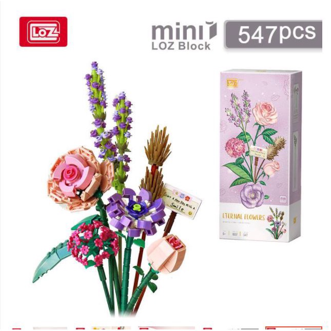 Lego bó hoa đa sắc, Bộ Đồ Chơi Lắp Ráp Mô Hình Bó Hoa đa sắc màu xuân hạ thu đông