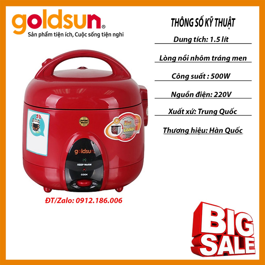Nồi cơm điện Goldsun G150GP 1,5L hàng chính hãng