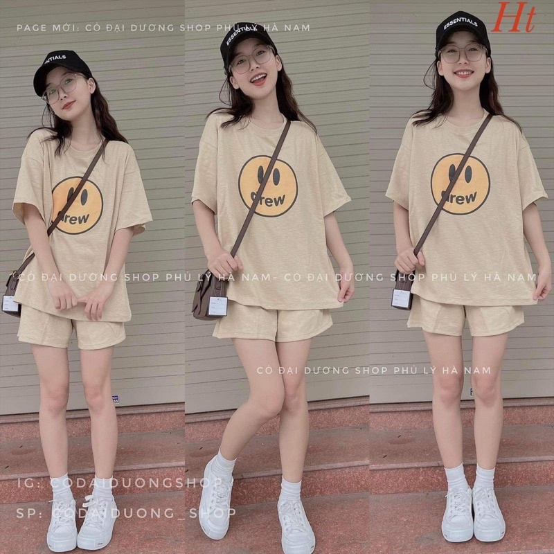 Bộ đùi DREW cotton mặt vàng ba màu HT11