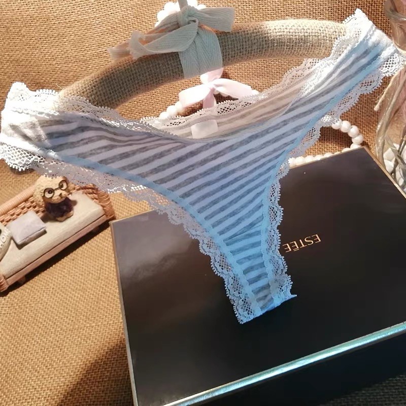 Ck023  - Quần lót lọt khe cotton mềm phối ren - Kellywang