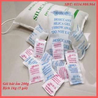 [SỐC] Hạt Hút Ẩm Silicagel 200g Bịch 1kg (5 Gói)