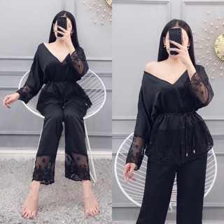 Pijama cột eo sang chảnh ( kèm video h.thật )
