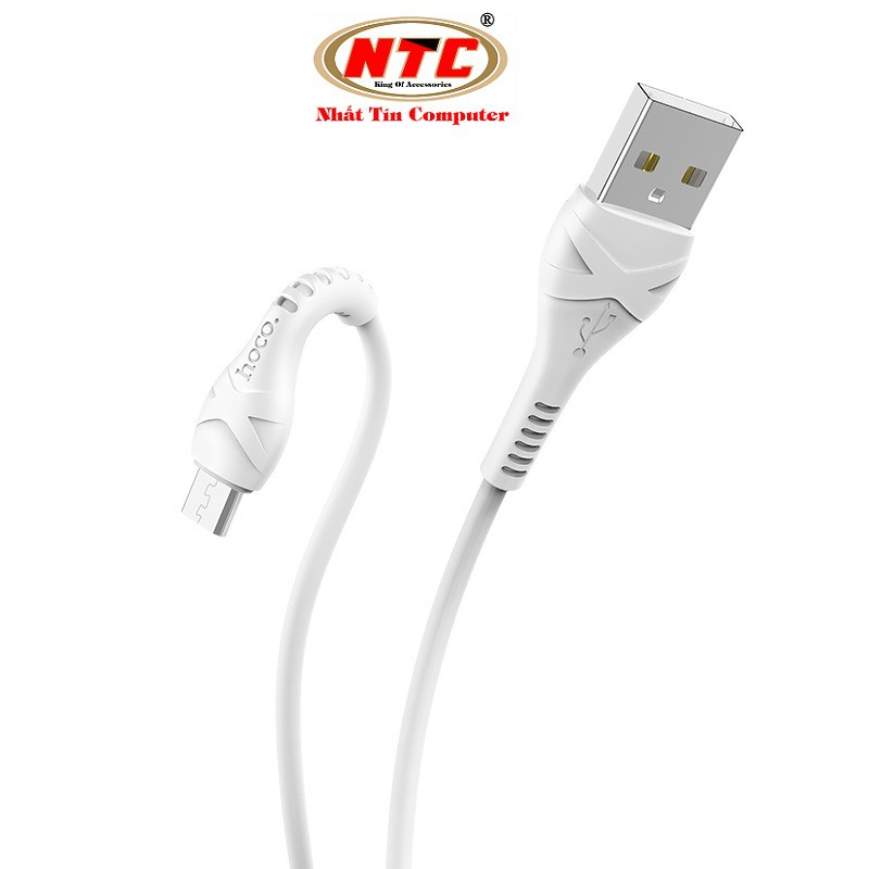 Cáp sạc và truyền dữ liệu cổng microUSB Hoco X37 Cool power dài 1M (Trắng) - Hàng chính hãng