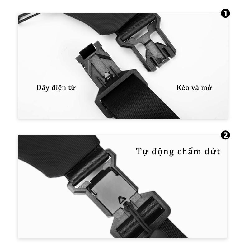 Túi Đeo Chéo Vải Canvas Màu Đen Phong Cách Thể Thao Chống Mòn Thời Trang Cho Nam