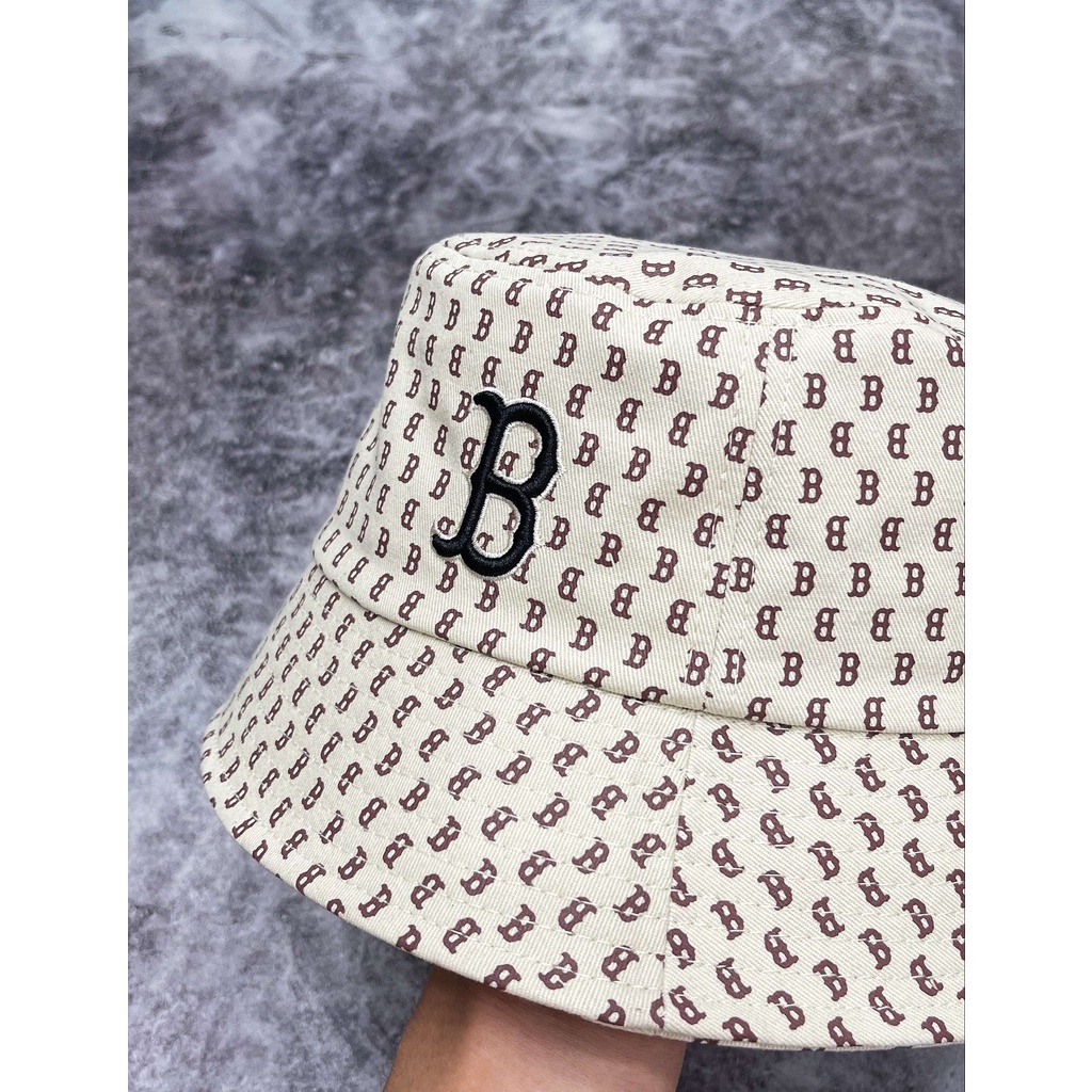 Nón Vành MLB Boston Monogram Bucket Hat Beige N19
