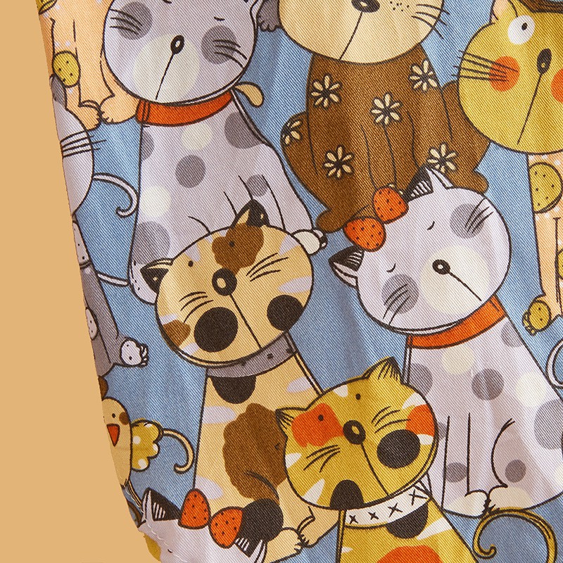 Aó sơmi cotton in họa tiết con mèo CAMQUYTSTORE cho thú cưng