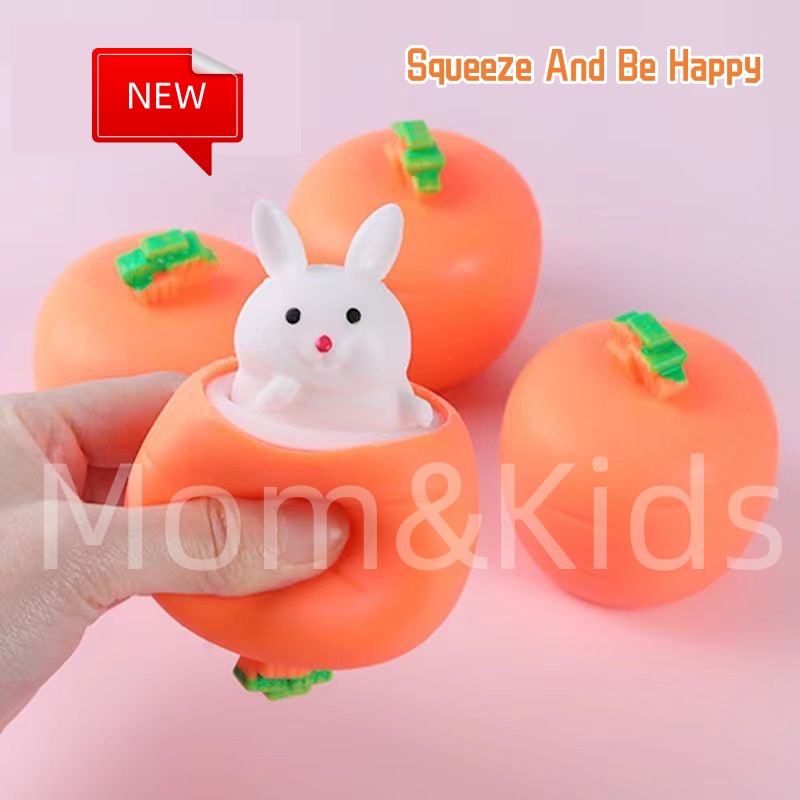 Mom&Kids High Quality Đồ Chơi Xốp Squishy Giảm Stress Hình Thỏ Cà Rốt Dễ Thương Cho Bé