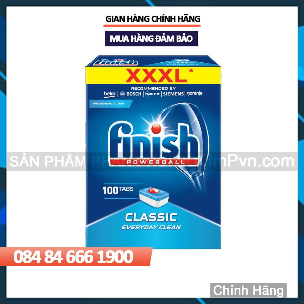 Viên rửa bát Finish Classic 110 viên mẫu 2021 (100 viên, 110 viên &amp; 120 viên mẫu cũ)