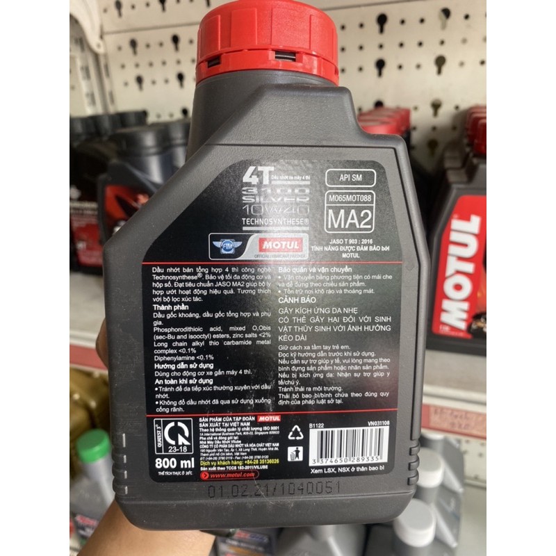 Nhớt xe số Motul 3100 Silver 800ml.