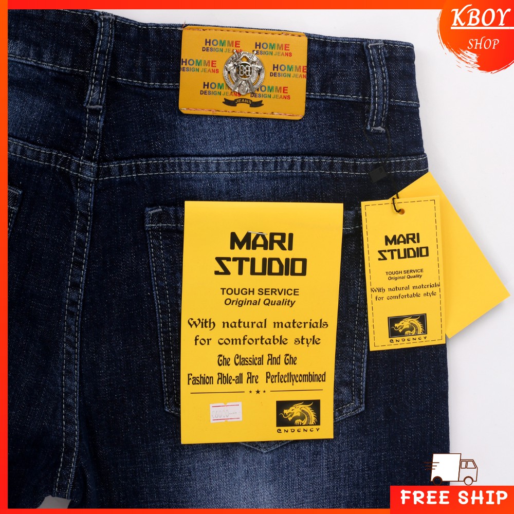 Quần jean nam rách nhẹ chất bò ống ôm suông cao cấp vải mềm mịn - QJ07 | BigBuy360 - bigbuy360.vn