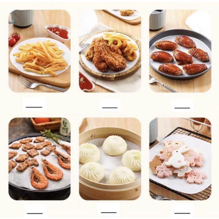Set 100 tờ Giấy nến đục lỗ , Giấy nến tròn lót xửng hấp, nồi chiên không dầu, hấp bánh bao 88288 (sỉ lẻ)