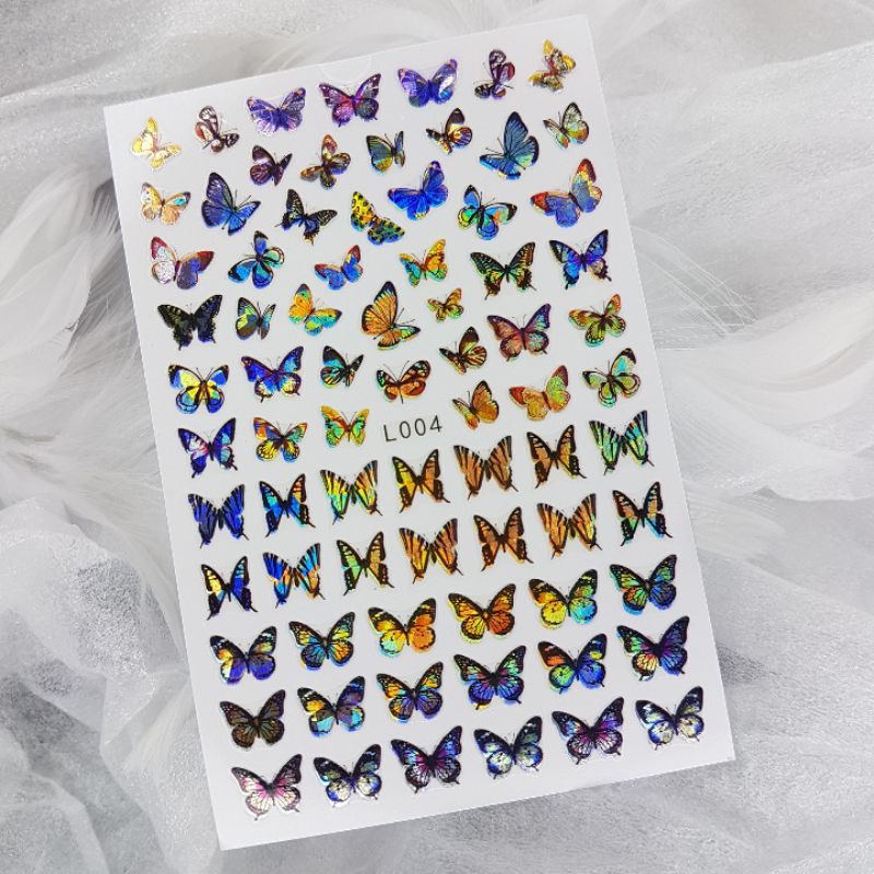 STICKER NAIL DÁN MÓNG BƯỚM - STICK 3D Lấp Lánh