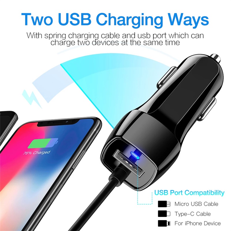 Củ sạc nhanh cổng Micro USB C cho xe hơi