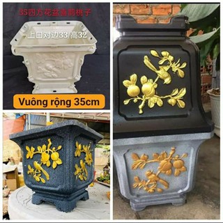 khuân đúc chậu cảnh vuông 35 cao 32 cm