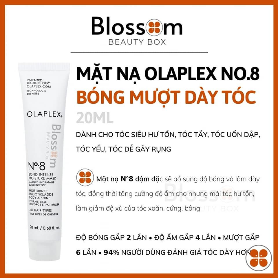 Mặt Nạ Tóc Cấp Ẩm Chuyên Sâu Olaplex No.8 Bond Intense Moisture Mask 20mL